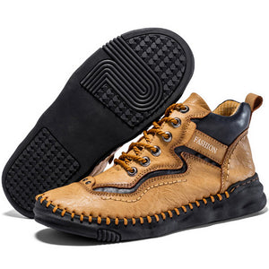 draussenfeet handgemachte lederschuhe stiefel 31483 gelb