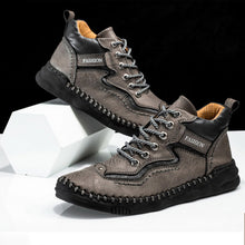 Lade das Bild in den Galerie-Viewer, draussenfeet handgemachte lederschuhe stiefel 31483 grau
