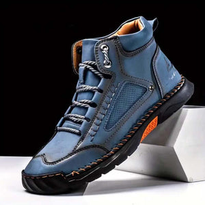 Herren Casual Leder Fashion Sneakers Knöchel Chukka Boots Handgefertigte Leichte Loafer Mid-Top Dress Boots Walking Driving Schuhe