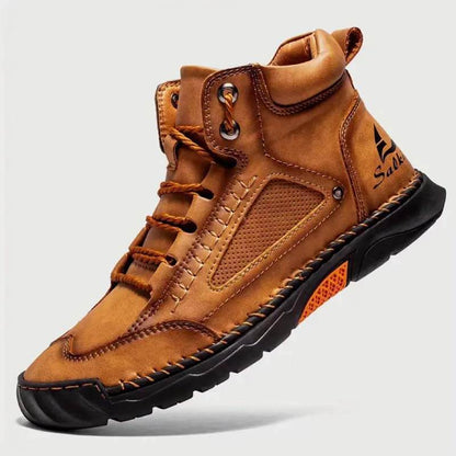 Herren Casual Leder Fashion Sneakers Knöchel Chukka Boots Handgefertigte Leichte Loafer Mid-Top Dress Boots Walking Driving Schuhe