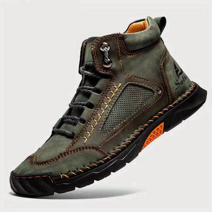 Herren Casual Leder Fashion Sneakers Knöchel Chukka Boots Handgefertigte Leichte Loafer Mid-Top Dress Boots Walking Driving Schuhe