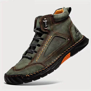 Herren Casual Leder Fashion Sneakers Knöchel Chukka Boots Handgefertigte Leichte Loafer Mid-Top Dress Boots Walking Driving Schuhe