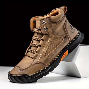 Herren Casual Leder Fashion Sneakers Knöchel Chukka Boots Handgefertigte Leichte Loafer Mid-Top Dress Boots Walking Driving Schuhe