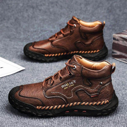 Herren Martin Stiefel Frühling Casual Hand Stitching Lederschuhe