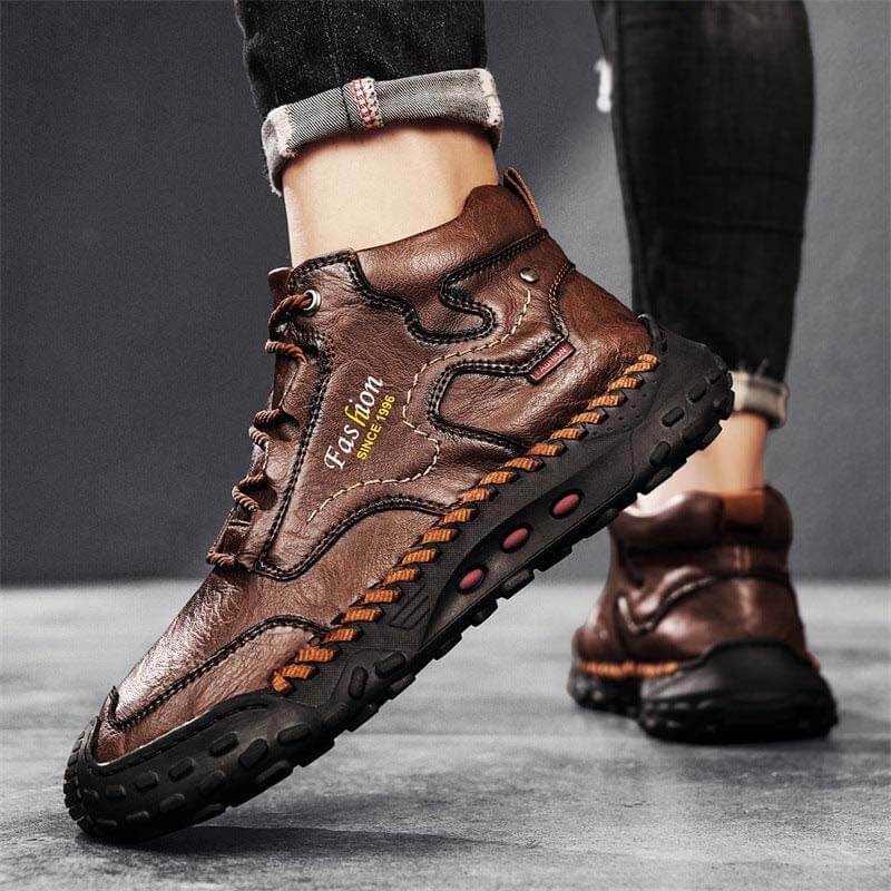 Herren Martin Stiefel Frühling Casual Hand Stitching Lederschuhe