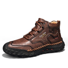 Lade das Bild in den Galerie-Viewer, draussenfeet handgemachte lederschuhe stiefel 31563 dunkelbraun
