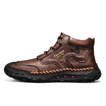 Lade das Bild in den Galerie-Viewer, draussenfeet handgemachte lederschuhe stiefel 31563 dunkelbraun
