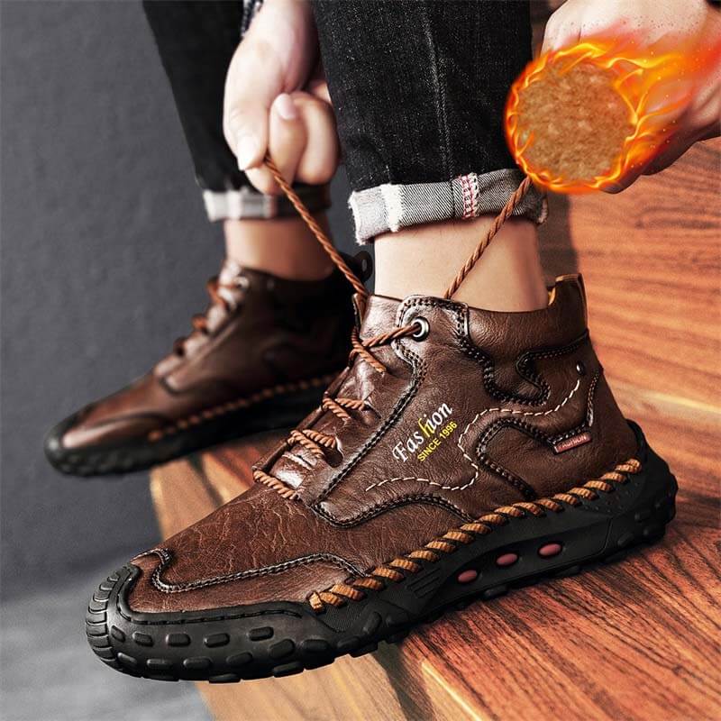 Herren Martin Stiefel Frühling Casual Hand Stitching Lederschuhe