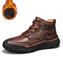 Lade das Bild in den Galerie-Viewer, draussenfeet handgemachte lederschuhe stiefel 31563 dunkelbraunes pluschfutter
