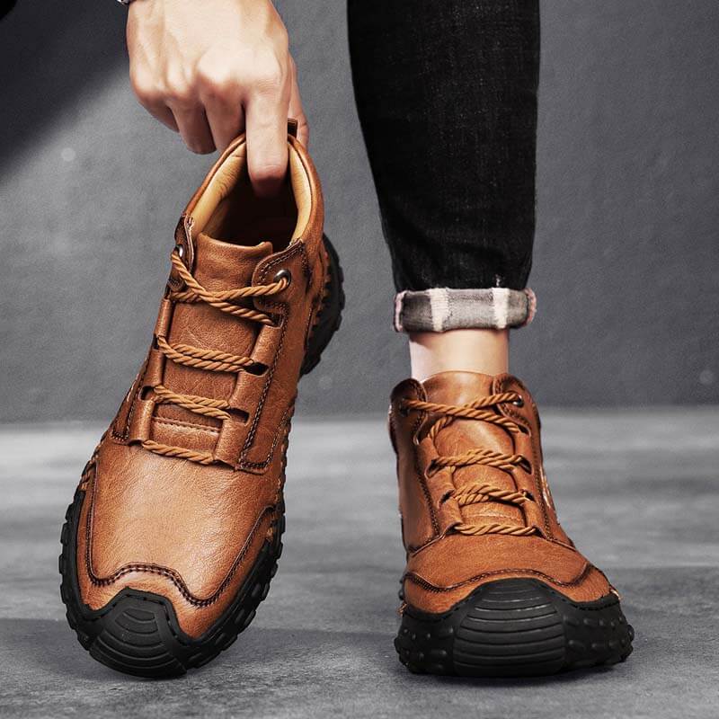 Herren Martin Stiefel Frühling Casual Hand Stitching Lederschuhe