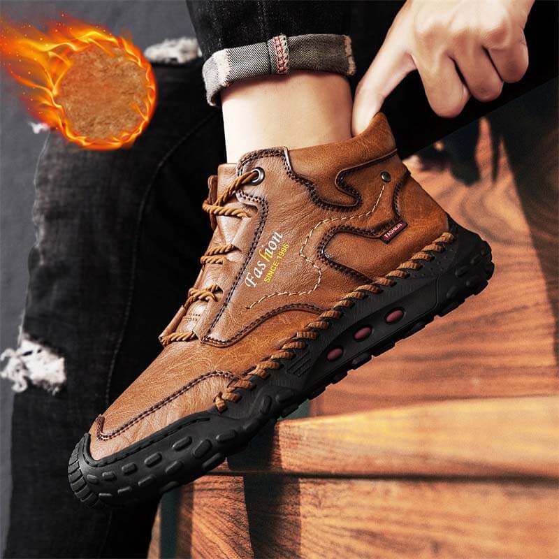Herren Martin Stiefel Frühling Casual Hand Stitching Lederschuhe