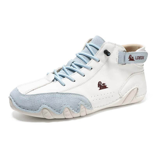 Herren Damen Handgefertigte Stiefel Wildleder Klettverschluss Beck Schuhe Wasserdichtem Lässige Rutschfest Barfußschuhe (Unisex)