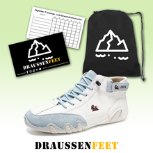 Lade das Bild in den Galerie-Viewer, draussenfeet handgemachte lederschuhe stiefel 31575 weiss blau 
