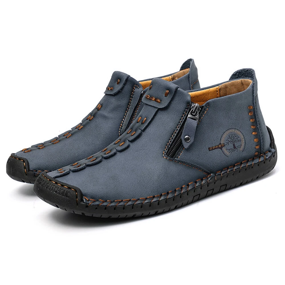 draussenfeet handgemachte lederschuhe stiefel 32222 blau