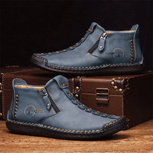 Load image into Gallery viewer, Men&#39;s hand sew leather slipproof side zipper leisure boot
