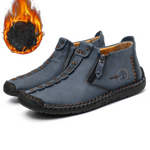 Lade das Bild in den Galerie-Viewer, draussenfeet handgemachte lederschuhe stiefel 32222 blau pluschfutter

