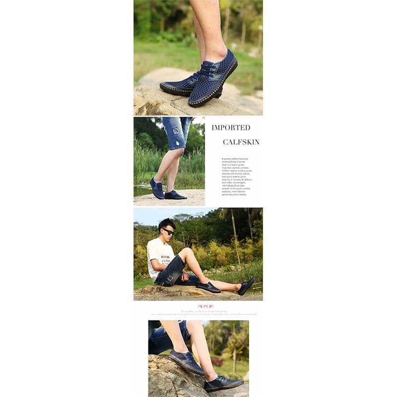 Sommer Atmungsaktives Mesh Männer Casual Schuhe Für Komfortabel Handgemachten Männer Lace-Up müßiggänger Männer Schuhe