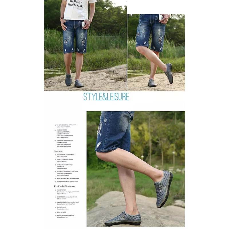 Sommer Atmungsaktives Mesh Männer Casual Schuhe Für Komfortabel Handgemachten Männer Lace-Up müßiggänger Männer Schuhe