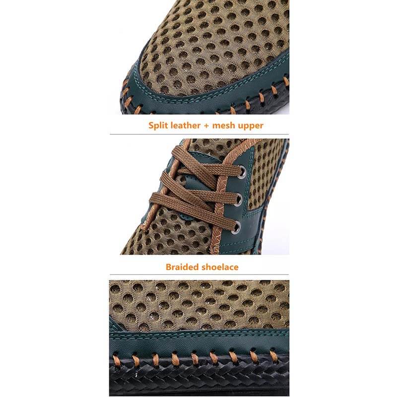 Sommer Atmungsaktives Mesh Männer Casual Schuhe Für Komfortabel Handgemachten Männer Lace-Up müßiggänger Männer Schuhe