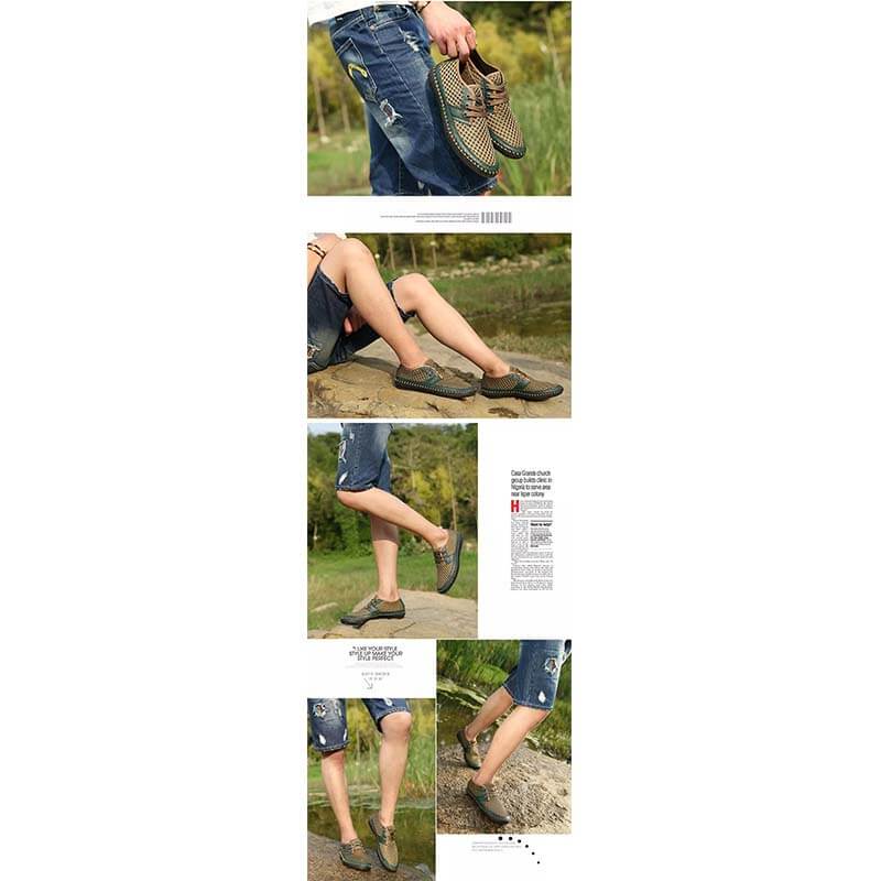 Sommer Atmungsaktives Mesh Männer Casual Schuhe Für Komfortabel Handgemachten Männer Lace-Up müßiggänger Männer Schuhe