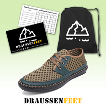 Lade das Bild in den Galerie-Viewer, draussenfeet handgemachte lederschuhe wasserschuhe 31342 grun

