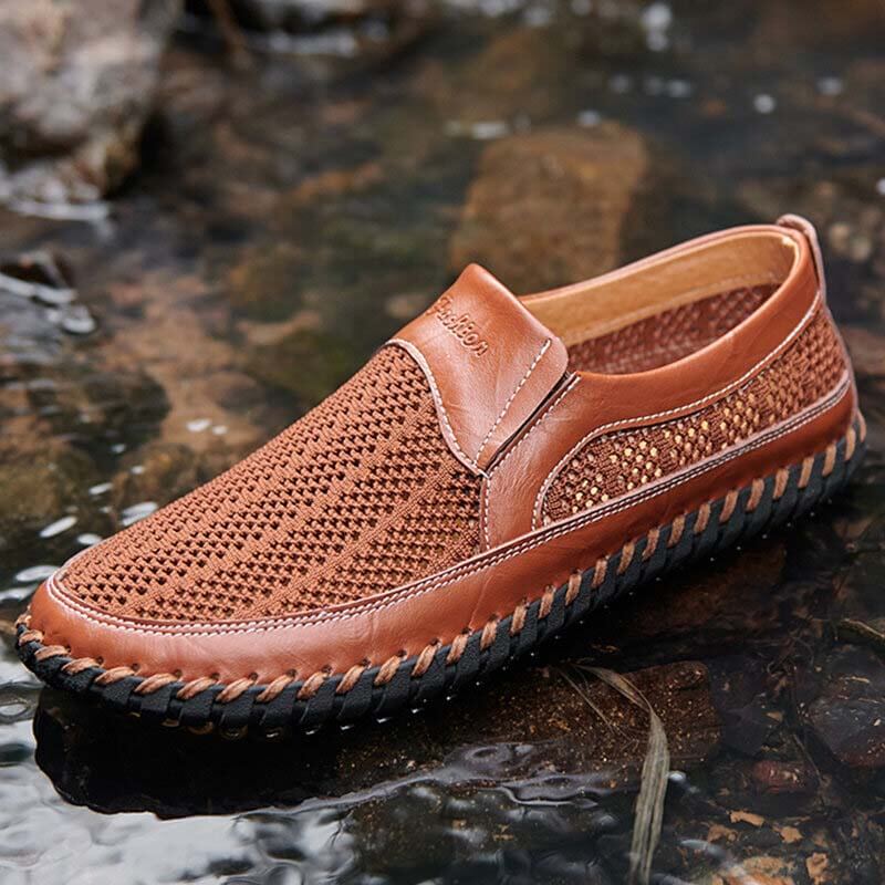 Männer Mesh-Gewebe bequeme rutschfeste weiche Sohle Outdoor-Freizeitschuhe