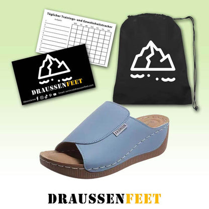 Damen Sandalen mit Keilabsatz und einem Riemen, Sommer, Strand, Outdoor, Peep-Toe-Schuhe