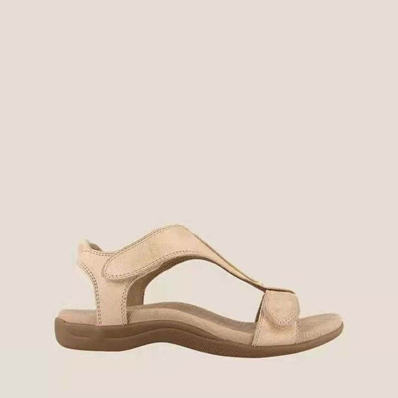 Damen Sandalen mit dicken Sohlen und Keilabsatz und Klettverschluss