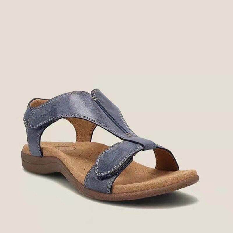 Damen Sandalen mit dicken Sohlen und Keilabsatz und Klettverschluss