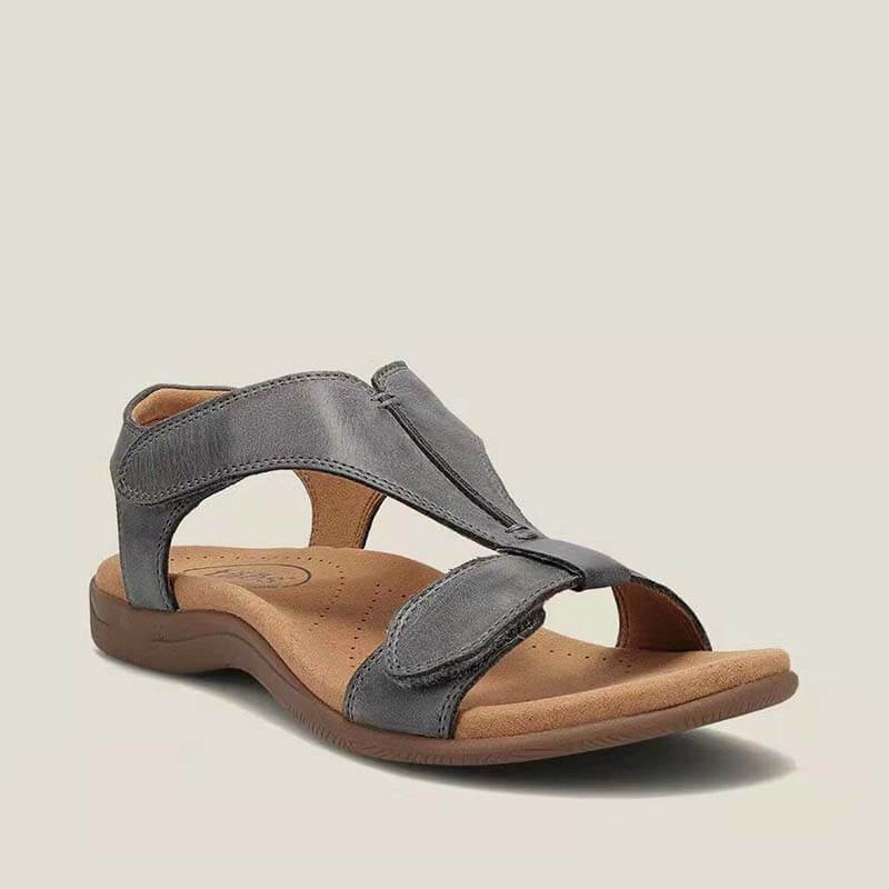 Damen Sandalen mit dicken Sohlen und Keilabsatz und Klettverschluss