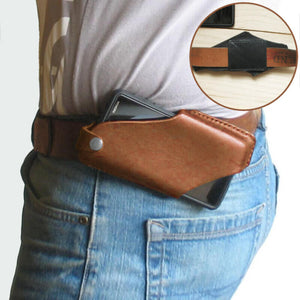 Herren PU Leder 4,7 Zoll ~ 6,5 Zoll Phone Bag Taillentasche Easy Carry EDC-Tasche für den Außenbereich