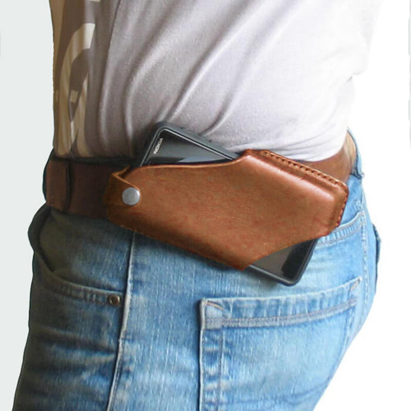 Herren PU Leder 4,7 Zoll ~ 6,5 Zoll Phone Bag Taillentasche Easy Carry EDC-Tasche für den Außenbereich