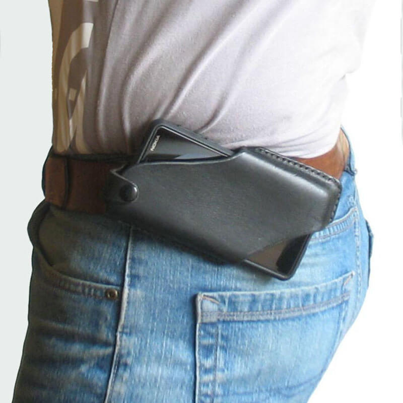 Herren PU Leder 4,7 Zoll ~ 6,5 Zoll Phone Bag Taillentasche Easy Carry EDC-Tasche für den Außenbereich