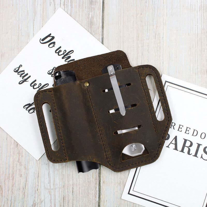 Herren Echtleder Wing Leder Holster Gürteltasche Military Tactical Bag