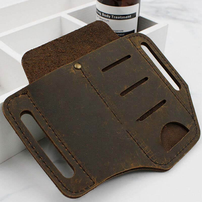 Herren Echtleder Wing Leder Holster Gürteltasche Military Tactical Bag