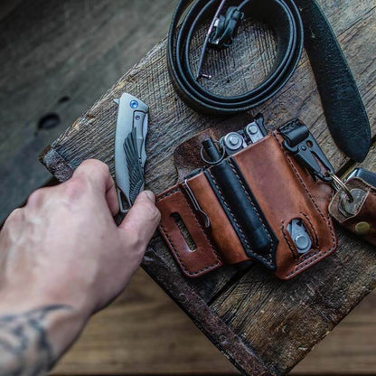 EDC Belt Loop Waist Multitool-Hülle aus echtem Leder
