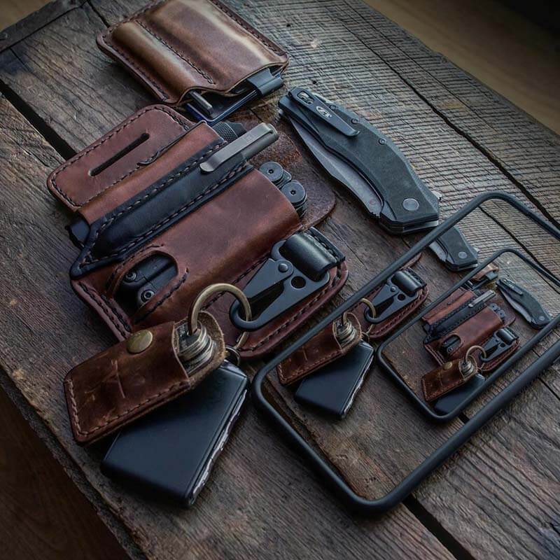 EDC Belt Loop Waist Multitool-Hülle aus echtem Leder