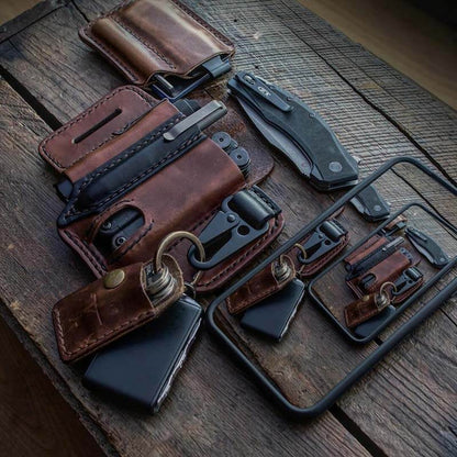 EDC Belt Loop Waist Multitool-Hülle aus echtem Leder