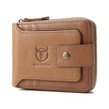 Lade das Bild in den Galerie-Viewer, Männer RFID Antimagnetic Solid Cowhide 11 Kartenfächer Coin Bag Zipper Wallet
