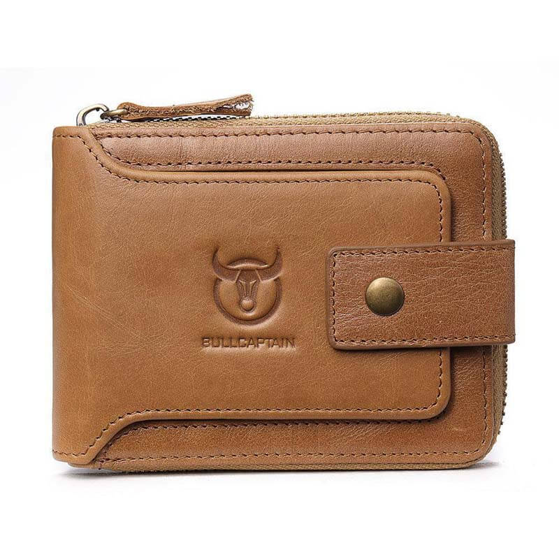 Männer RFID Antimagnetic Solid Cowhide 11 Kartenfächer Coin Bag Zipper Wallet