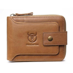 Männer RFID Antimagnetic Solid Cowhide 11 Kartenfächer Coin Bag Zipper Wallet