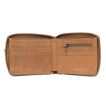 Lade das Bild in den Galerie-Viewer, Männer RFID Antimagnetic Solid Cowhide 11 Kartenfächer Coin Bag Zipper Wallet
