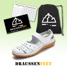 Lade das Bild in den Galerie-Viewer, draussenfeet ledersandalen hausschuhe 134073 weiss
