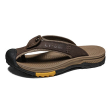 Lade das Bild in den Galerie-Viewer, Lederschuhe Herren Sandalen Herren Flip Flops Herren Freizeitschuhe Klassische Massage Strand Hausschuhe Anti-Rutsch
