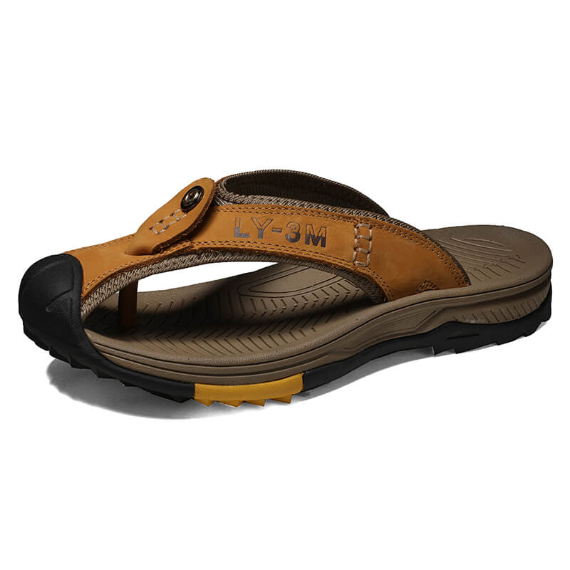 Lederschuhe Herren Sandalen Herren Flip Flops Herren Freizeitschuhe Klassische Massage Strand Hausschuhe Anti-Rutsch