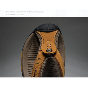 Lederschuhe Herren Sandalen Herren Flip Flops Herren Freizeitschuhe Klassische Massage Strand Hausschuhe Anti-Rutsch