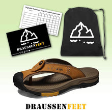 Lade das Bild in den Galerie-Viewer, Lederschuhe Herren Sandalen Herren Flip Flops Herren Freizeitschuhe Klassische Massage Strand Hausschuhe Anti-Rutsch
