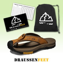Lade das Bild in den Galerie-Viewer, draussenfeet ledersandalen hausschuhe 31404 gelb
