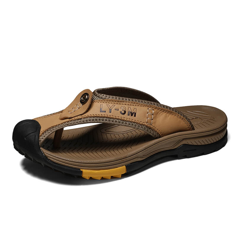 Lederschuhe Herren Sandalen Herren Flip Flops Herren Freizeitschuhe Klassische Massage Strand Hausschuhe Anti-Rutsch