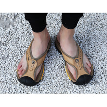 Lade das Bild in den Galerie-Viewer, draussenfeet ledersandalen hausschuhe 31404 khaki
